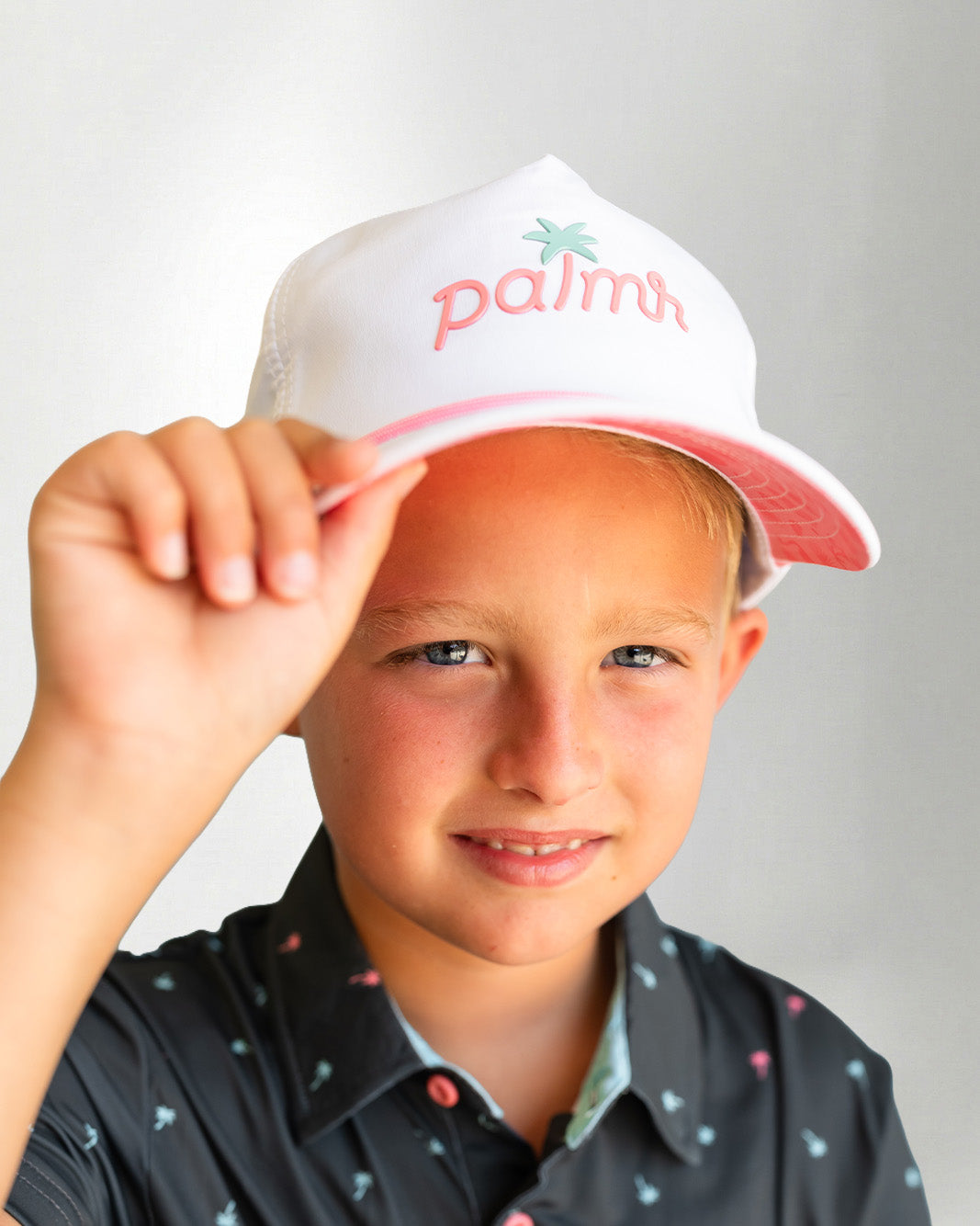 Palmr Style Easy Breezy White Nylon Rope hat palm tree snapback resort wear self-care