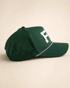 Green FL Signature Hat with white raised silicone letters and palm design, water-resistant and heat-ready