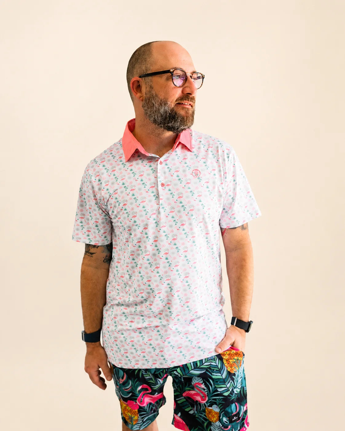 The Flamingo Sunrise Polo: mens polos | Palmr Style