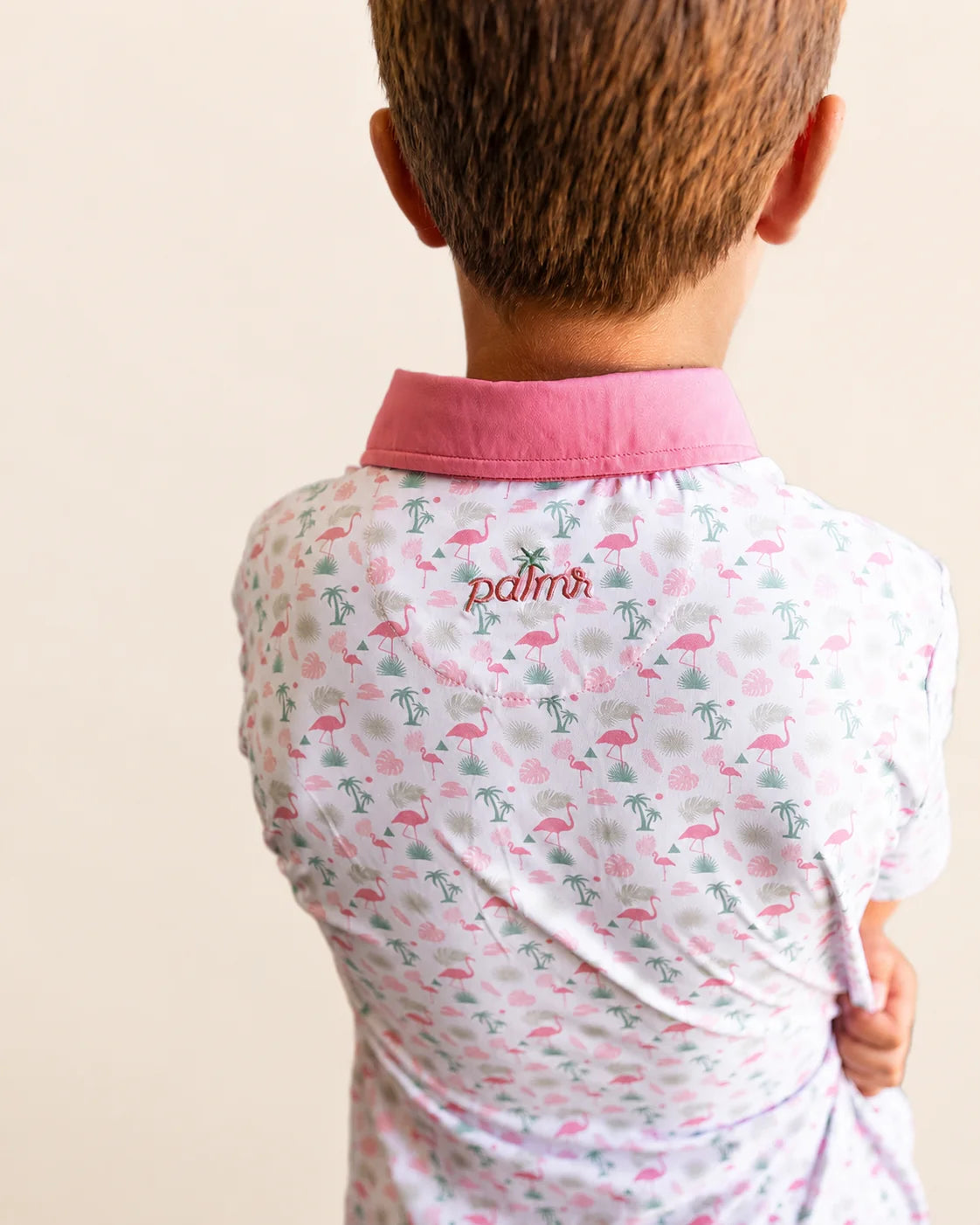 The Flamingo Sunrise Kids Polo — view 3 | Palmr Style