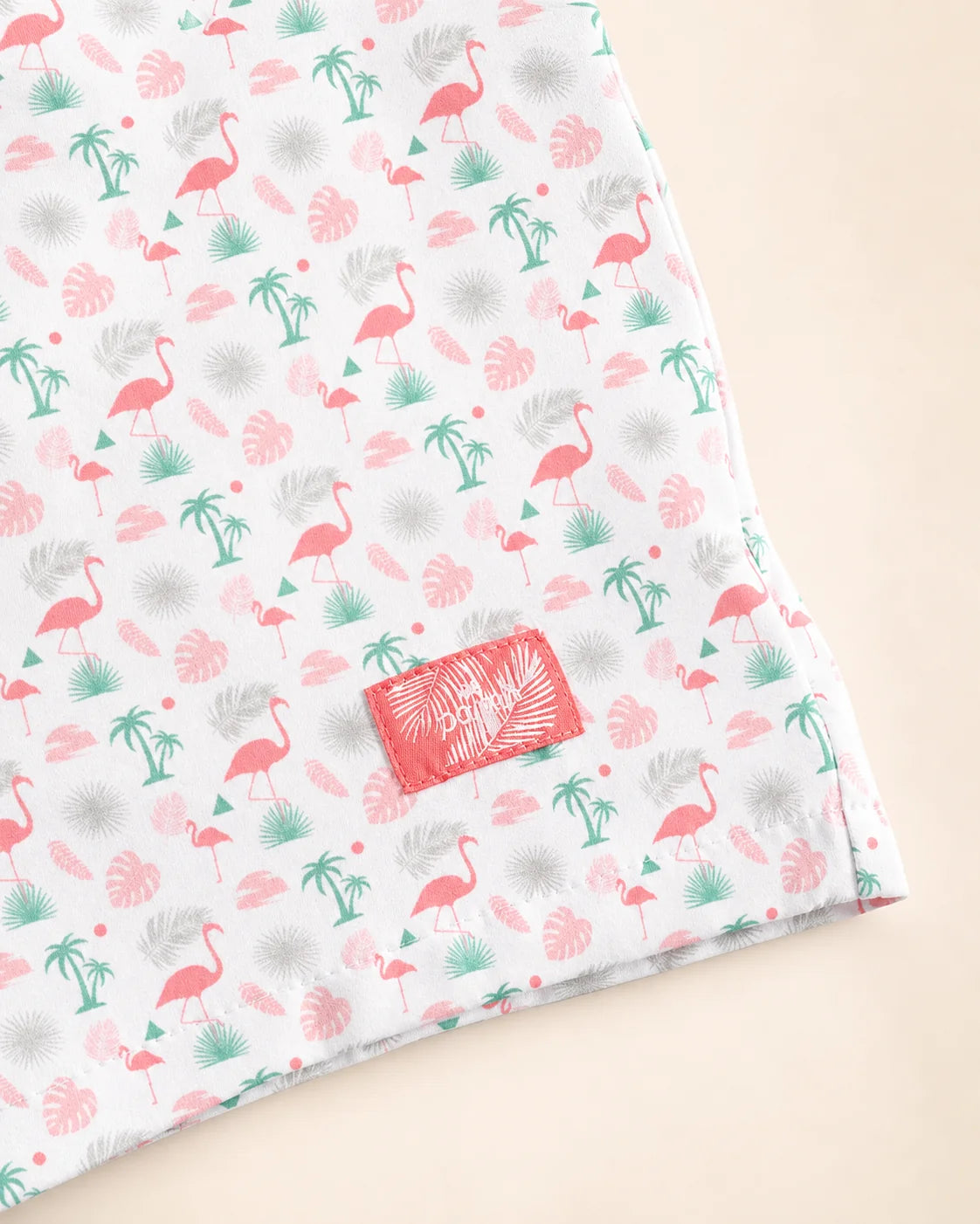 The Flamingo Sunrise Hybrid Swim Shorts (T1D Pump Pocket Version) — view 8 | Palmr Style