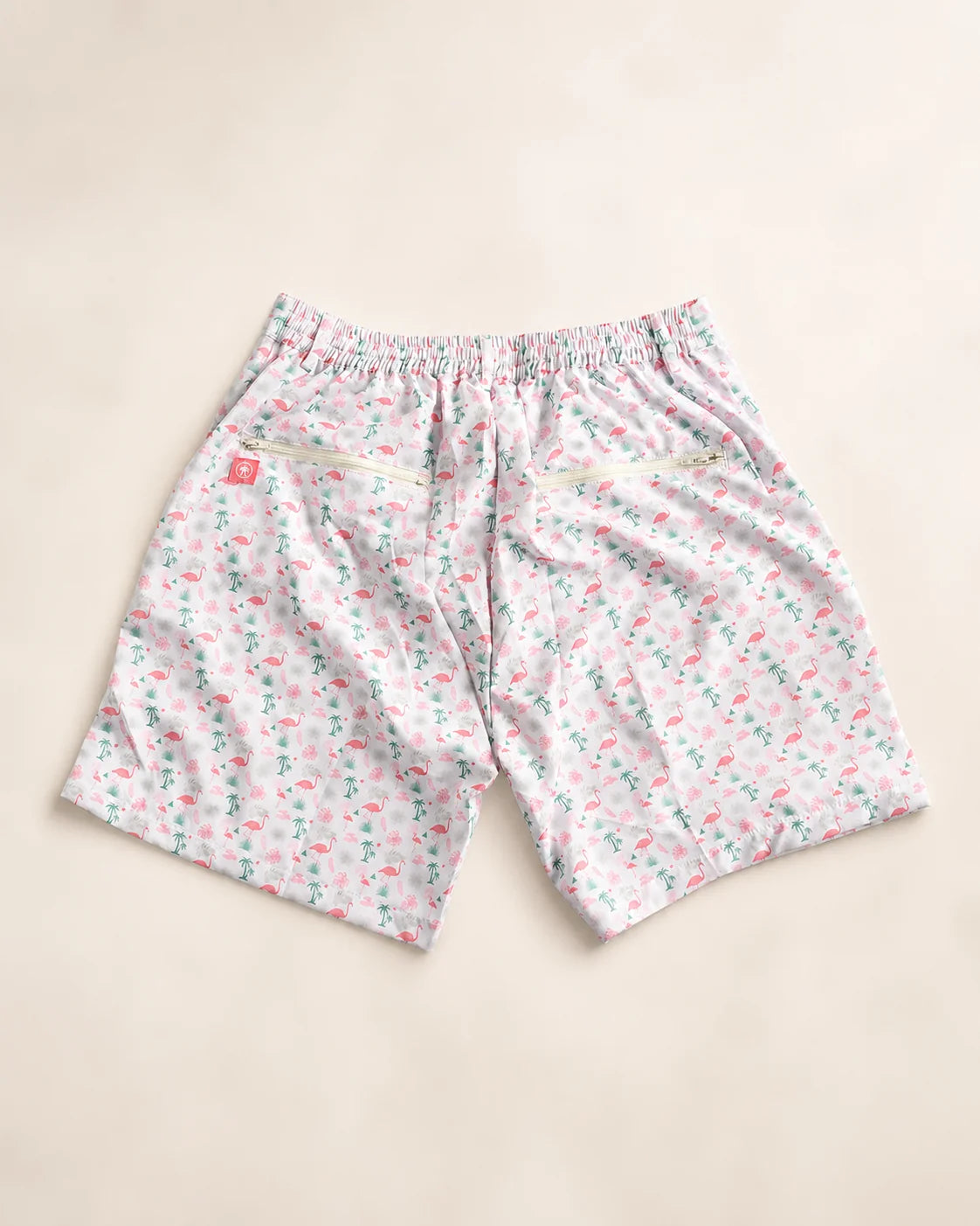 The Flamingo Sunrise Hybrid Swim Shorts (T1D Pump Pocket Version) — view 9 | Palmr Style