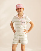 The Cabana Green Stripe Girl's Top — view 4 | Palmr Style