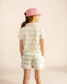 The Cabana Green Stripe Girl's Top — view 5 | Palmr Style