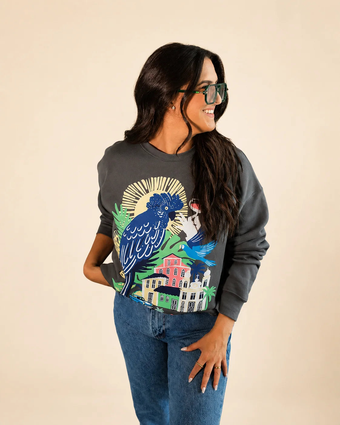 The Marta Vintage Crewneck Sweatshirt — view 4 | Palmr Style