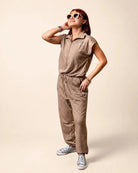 The Mocha Zip Jumpsuit: jumpsuits | Palmr Style