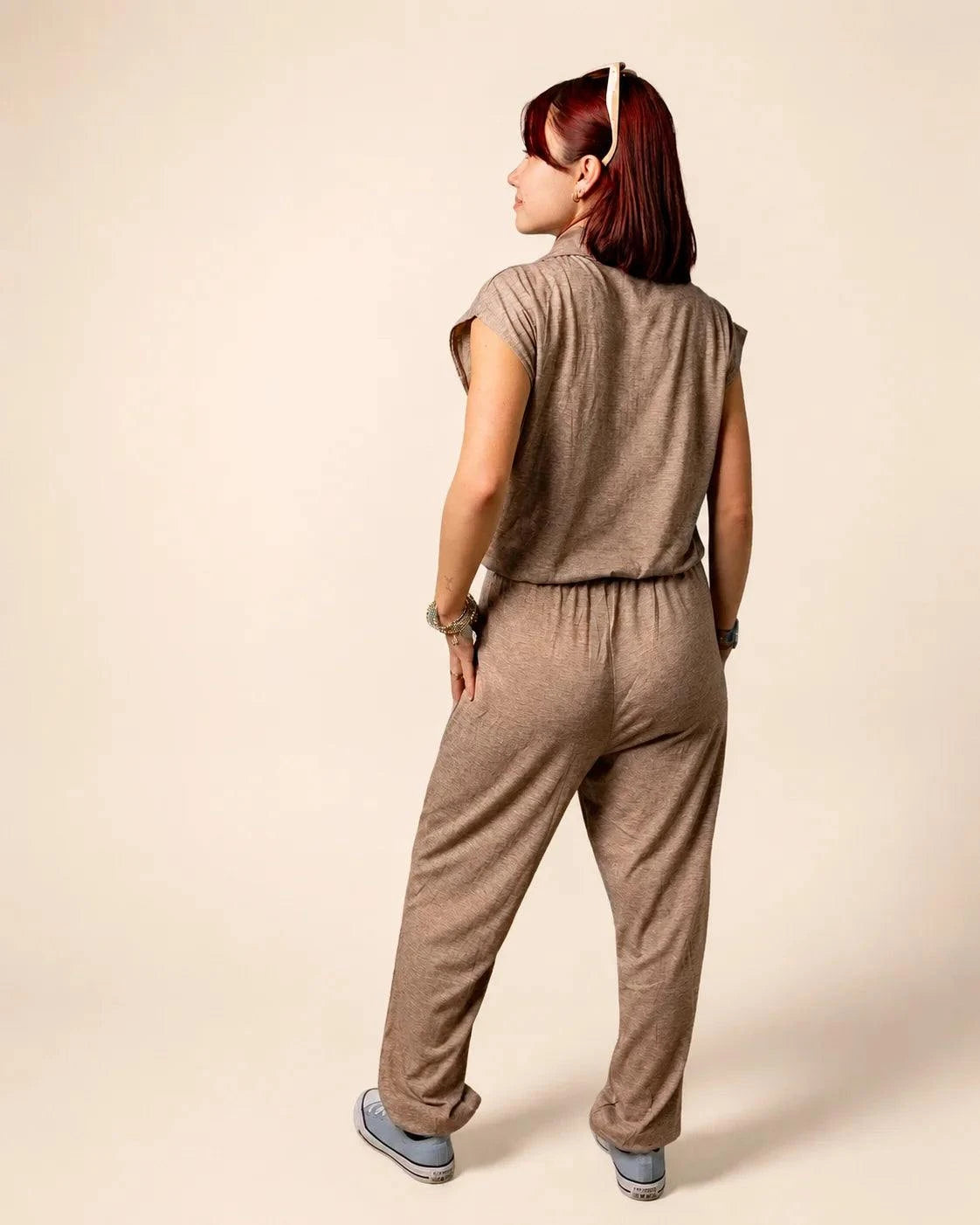 The Mocha Zip Jumpsuit — view 2 | Palmr Style