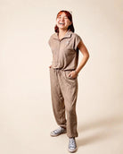 The Mocha Zip Jumpsuit — view 3 | Palmr Style