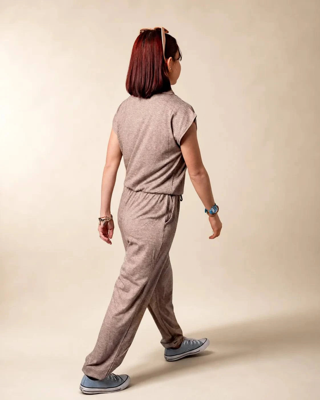 The Mocha Zip Jumpsuit — view 4 | Palmr Style