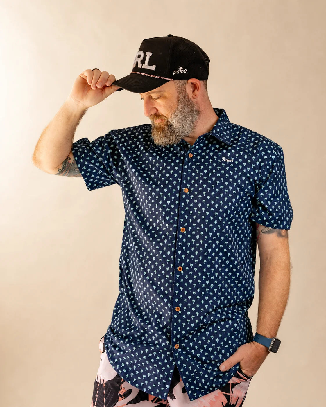 The Indigo Palm Button Up — view 3 | Palmr Style