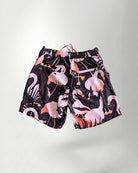 Palmr Style Mens Night Flamingo Hybrid Swim Shorts Black pink Resort Wear Selfcare T1D