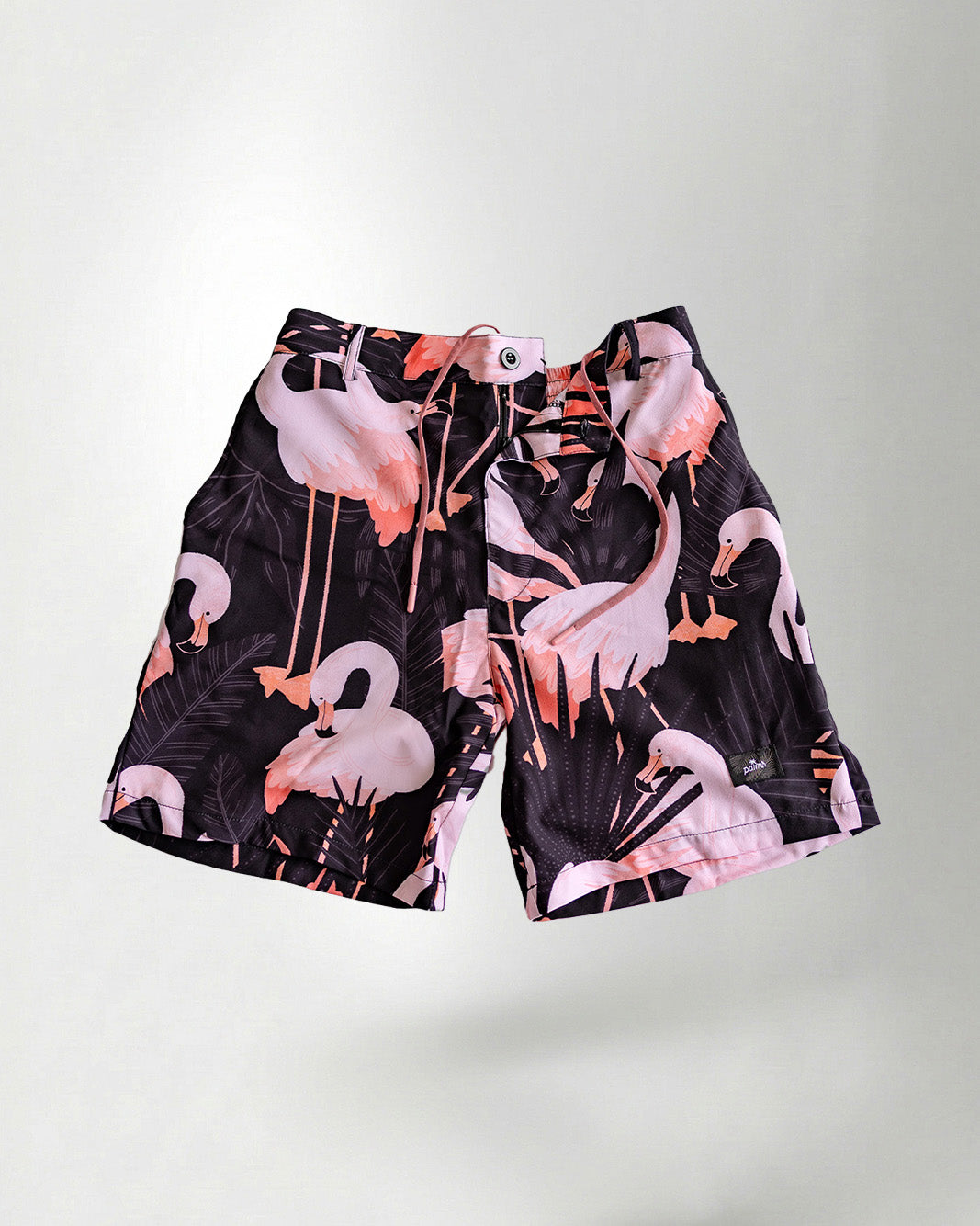 Palmr Style Mens Night Flamingo Hybrid Swim Shorts Black pink Resort Wear Selfcare T1D