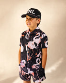 The Night Flamingo Kids Button Up: kids button up | Palmr Style
