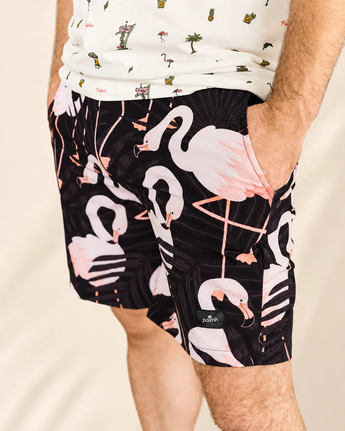 The Night Flamingo Hybrid Swim Shorts: hybrid swim shorts | Palmr Style