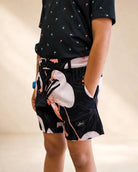 The Night Flamingo Kids Hybrid Swim Shorts: kids swim shorts | Palmr Style