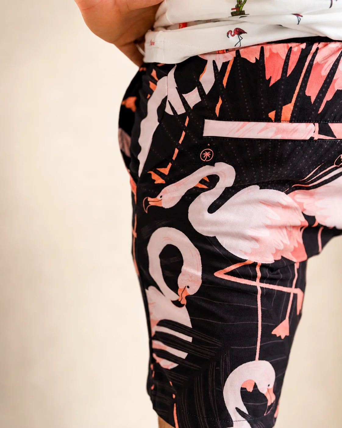 The Night Flamingo Hybrid Swim Shorts — view 3 | Palmr Style