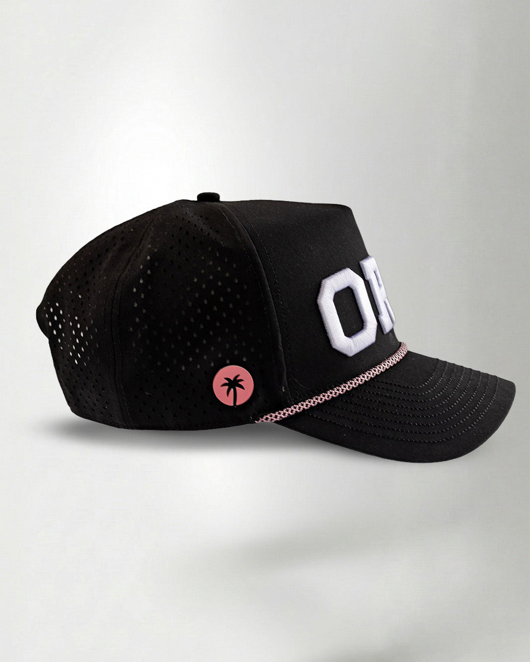 Palmr Style ORL orlando rope hat mens Black pink palm tree snapback