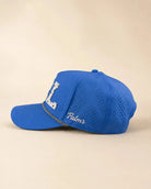 Blue ORL Signature Hat with white silicone Orlando letters and palm design, water-resistant and breathable The 407 Hat