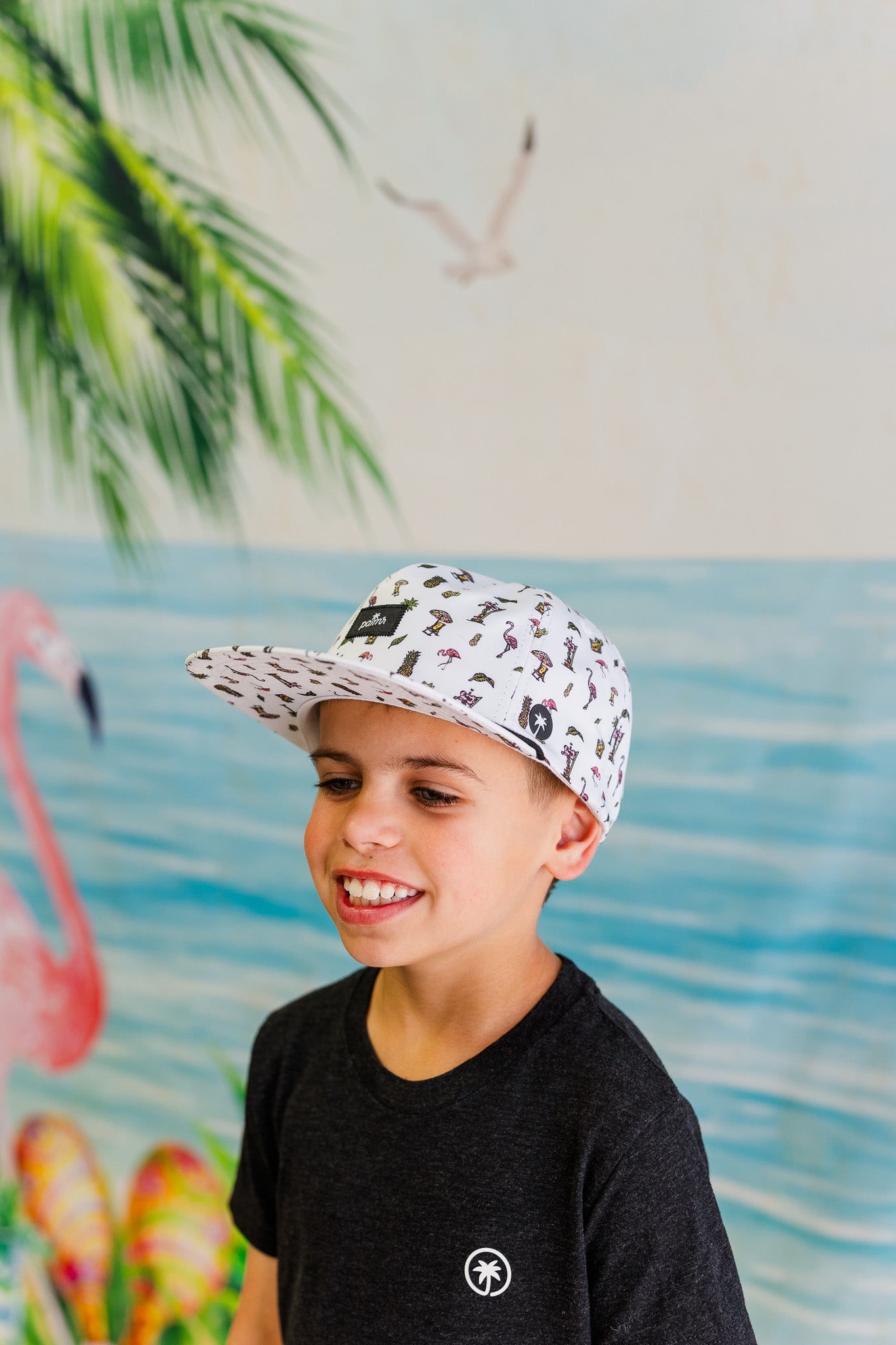 Palmr Style Bay Rope hat kids boyspalm tree snapback resort wear selfcare