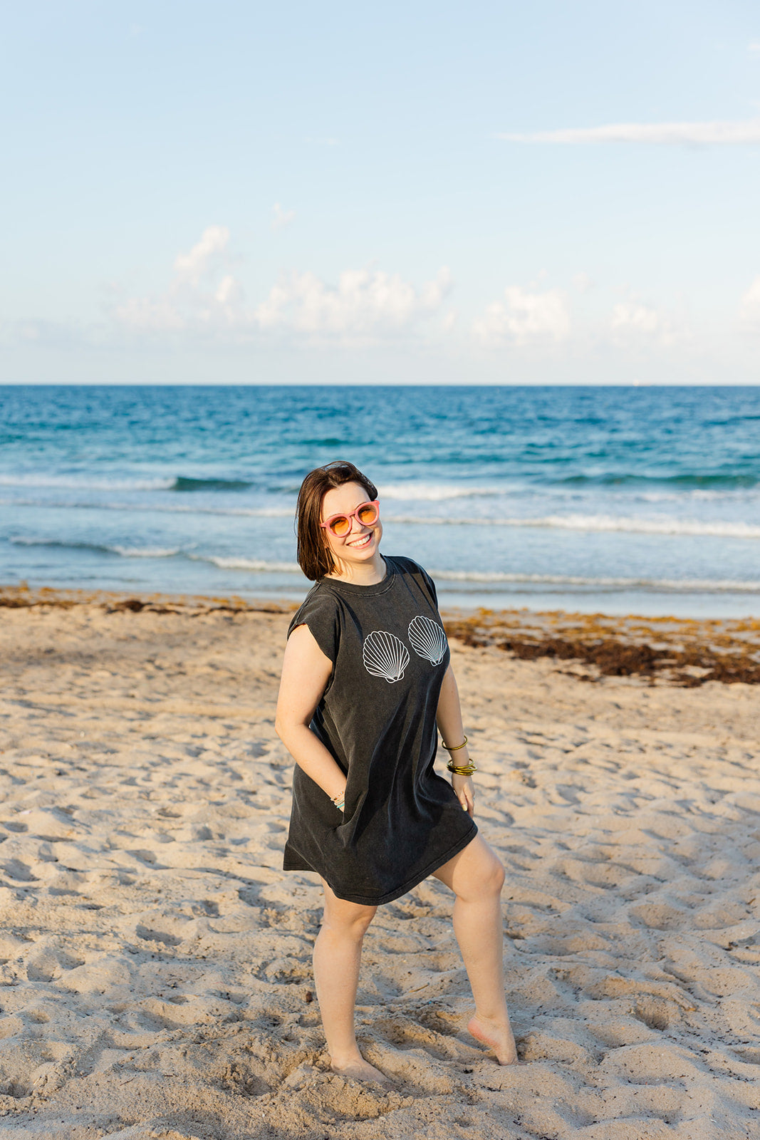 Palmr Style Beachcomber coverup shells black
