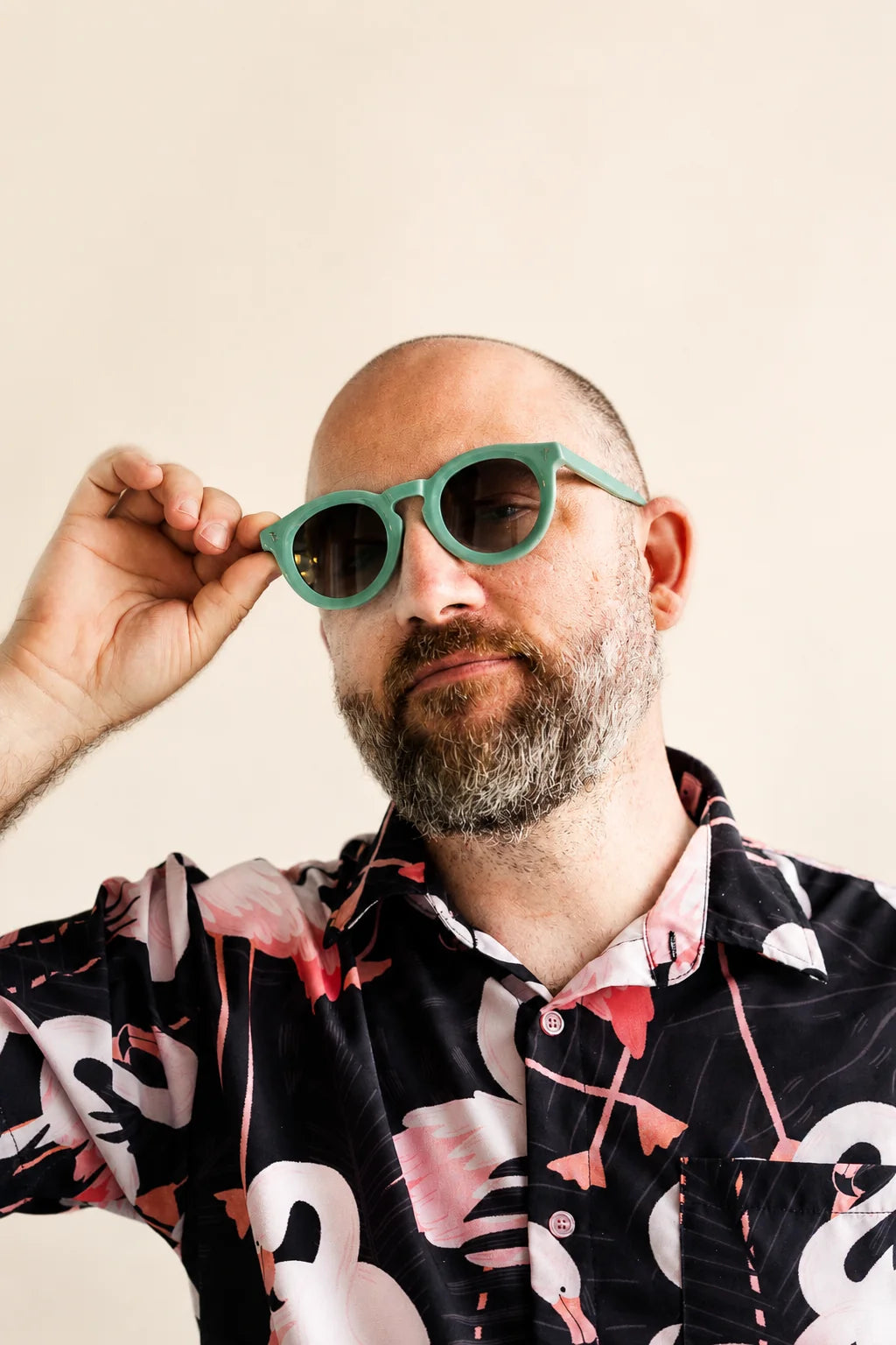 The Beachcomber Keyhole Sunglasses (Green) — view 2 | Palmr Style