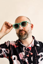 The Beachcomber Keyhole Sunglasses (Green) — view 2 | Palmr Style