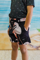 Palmr Style Kids Boys Night Flamingo Hybrid Swim Shorts boardshorts beach Resort wear Self-Care