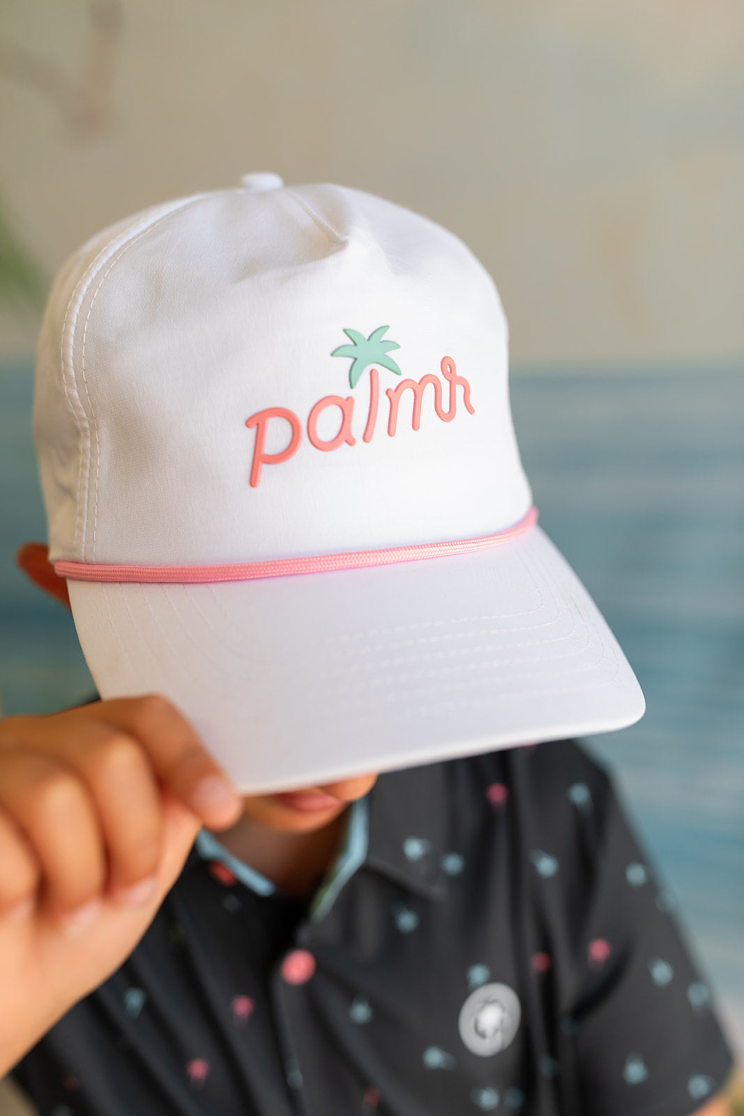 Palmr Style Easy Breezy White Nylon Rope hat palm tree snapback resort wear self-care