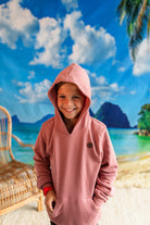 Palmr Style Kids Hyper Hoodie Mauve Soft Long Sleeve Palm Tree Resort wear Self-Care