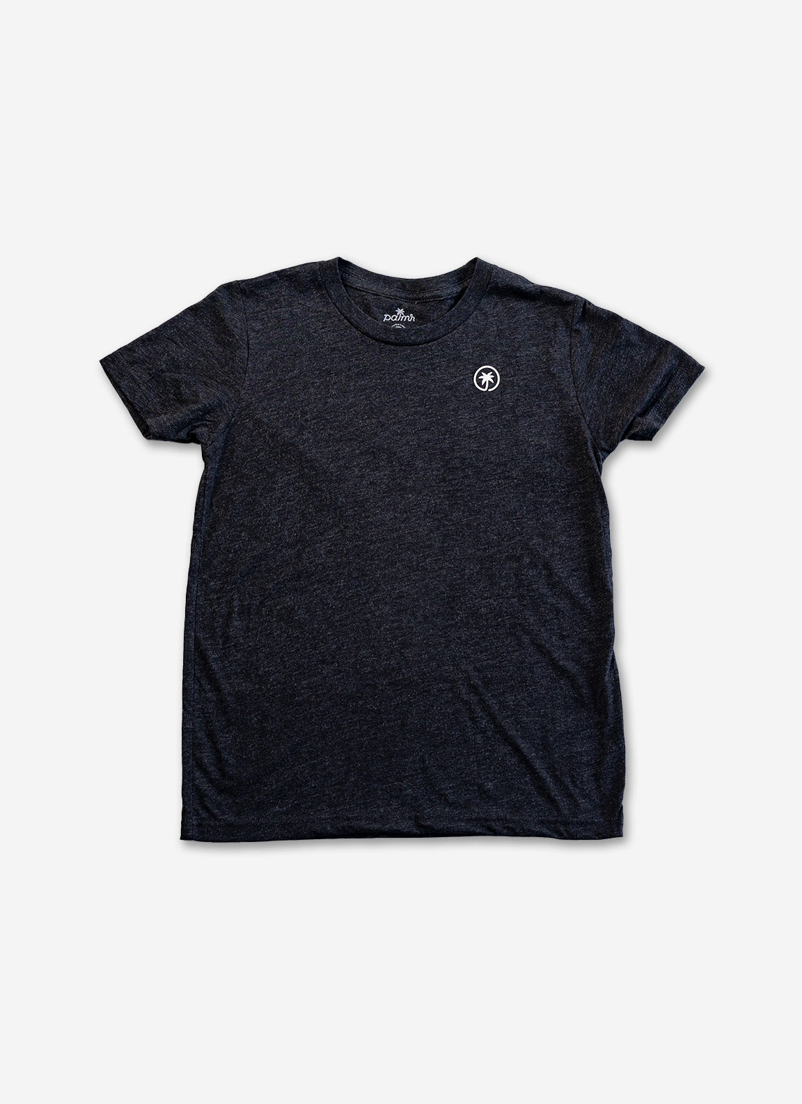 Palmr Style Kids Hyper Tee Shirt Charcoal Triblend Soft Short Sleeve Palm Tree Resort wear Self-Care