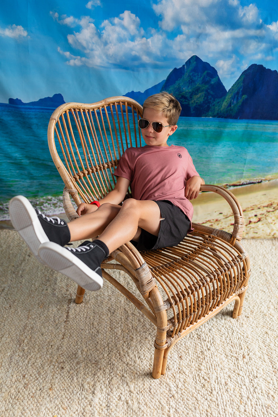 Palmr Style Kids Hyper Tee Shirt Mauve Triblend Soft Short Sleeve Palm Tree Resort wear Self-Care