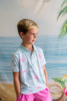 Palmr Style Kids island breeze Polos White Palm Tree Resort Wear Selfcare T1D type1diabetes