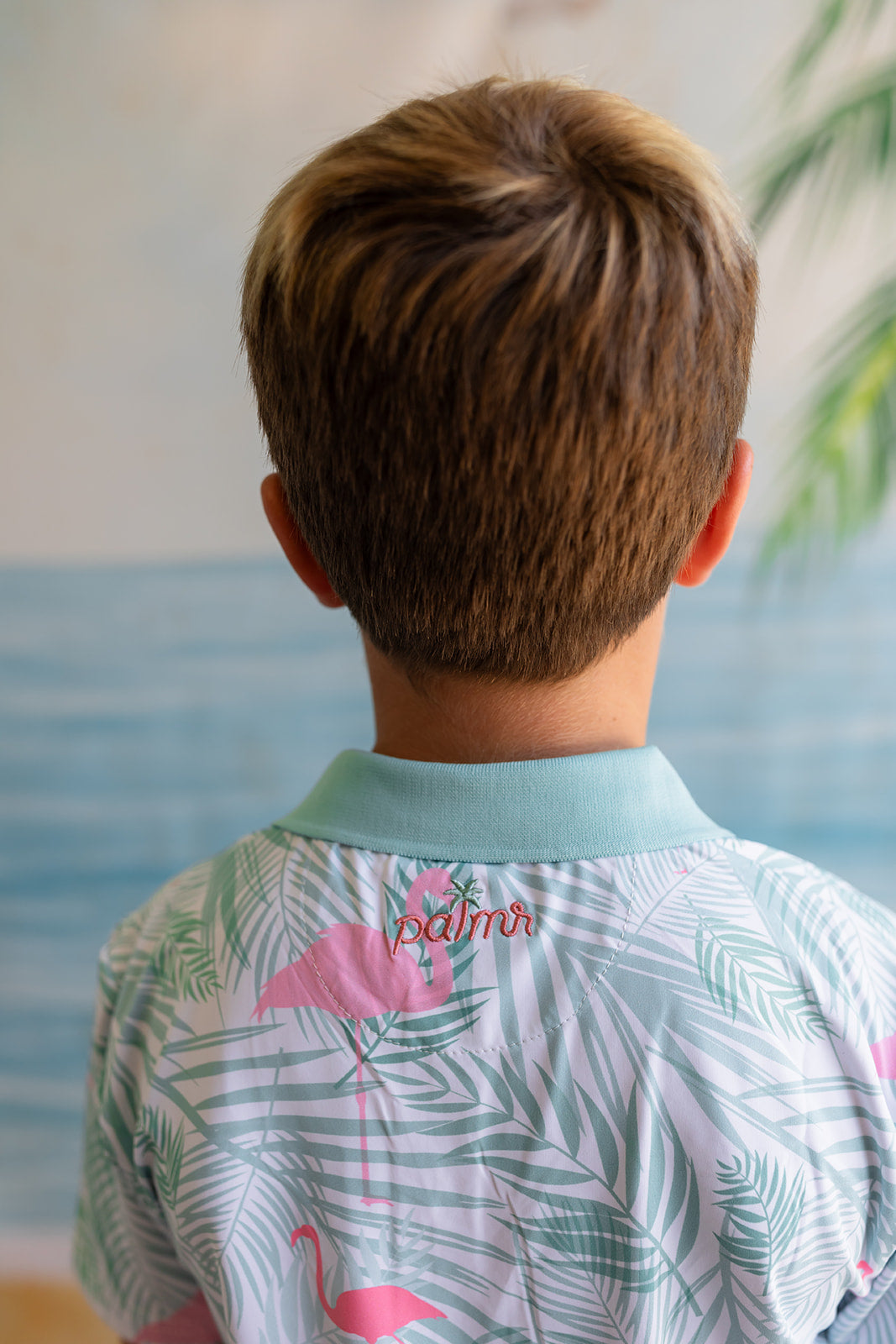 Palmr Style Kids island breeze Polos White Palm Tree Resort Wear Selfcare T1D type1diabetes