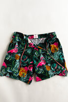 Palmr Style Baha Palm Hybrid Swim Shorts Mens Black Green Palm Leaf Flamingo Pineapple boardshorts beach bar Resort wear Self-Care