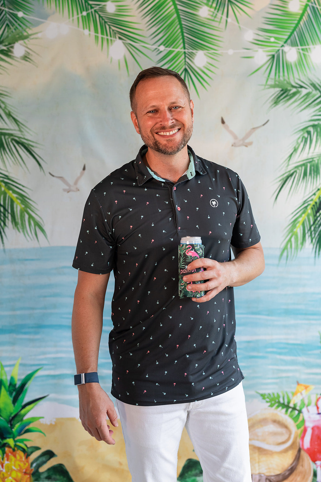 Palmr Style Mens Palm Icon Night Black Palm Tree Resort Wear Self-care T1D