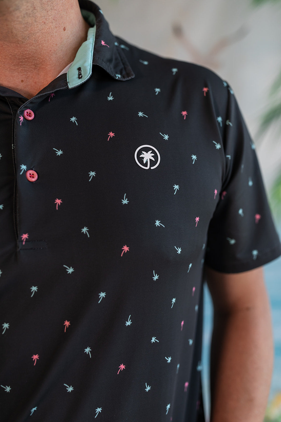 Palmr Style Mens Palm Icon Night Black Palm Tree Resort Wear Self-care T1D