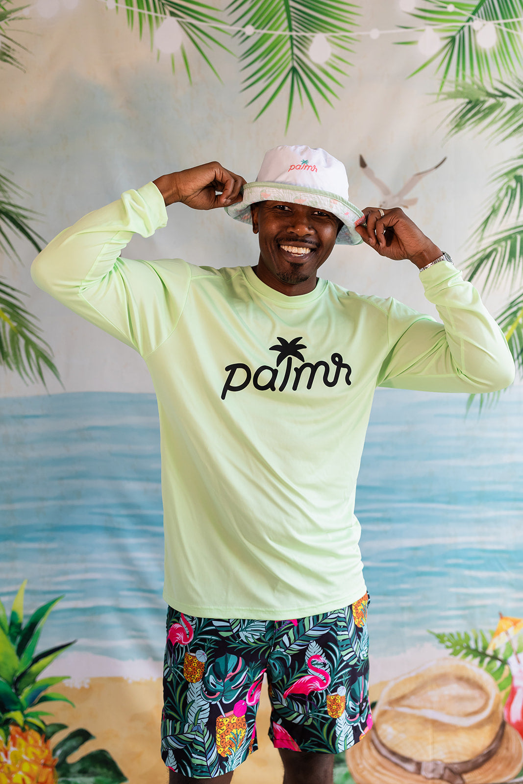 Palmr Style Mens SunVibe Shirt Lime sun water resort wear self-care