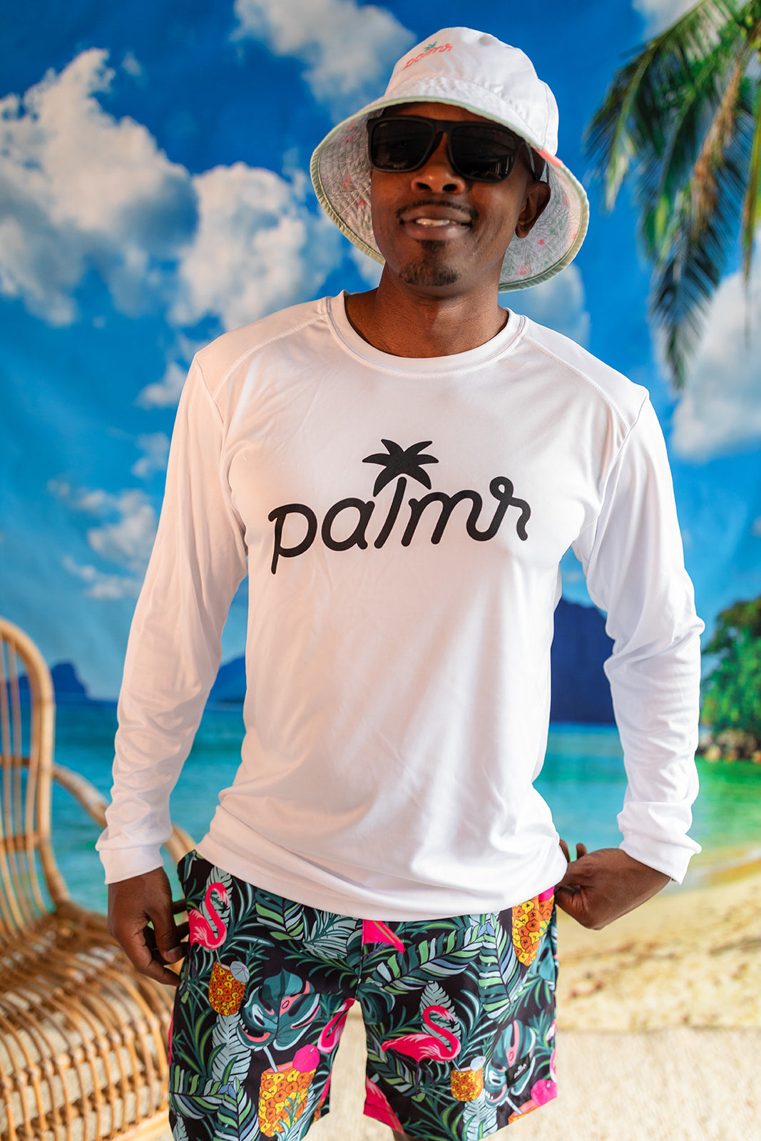 Palmr Style Mens SunVibe Shirt White sun water resort wear self-care