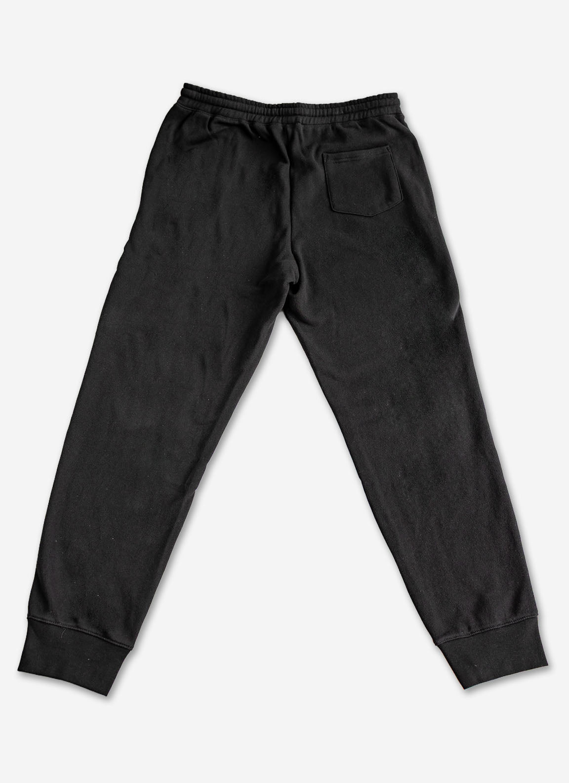 Black sweatpants on a white background