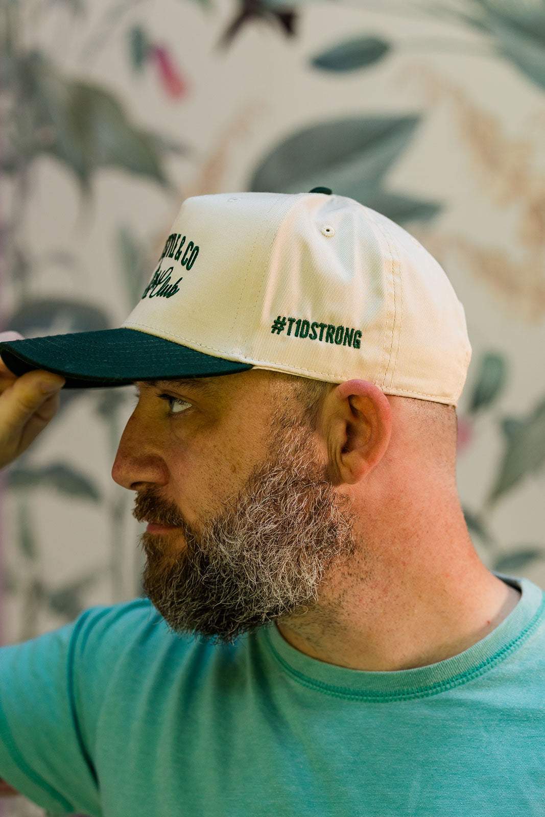 Palmr Style Social Club Hat Forest Green Natural Palm tree Resort Wear Selfcare T1D T1Dstrong