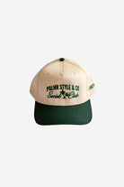 Palmr Style Social Club Hat Forest Green Natural Palm tree Resort Wear Selfcare T1D T1Dstrong