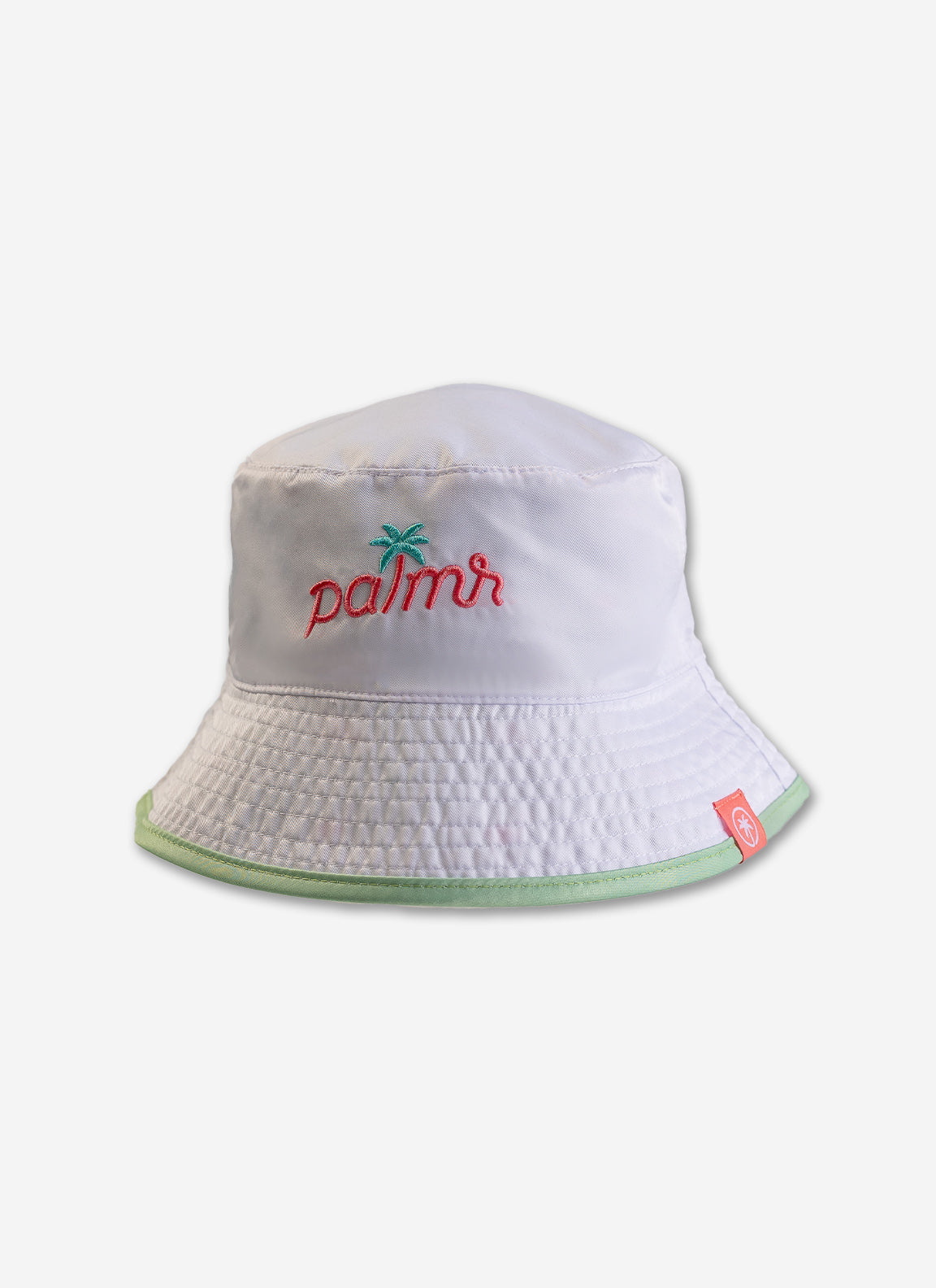 Palmr Style Tropical Bucket Hat Parker Reversible Green Palm leaf flamingo Resort Wear Self-care