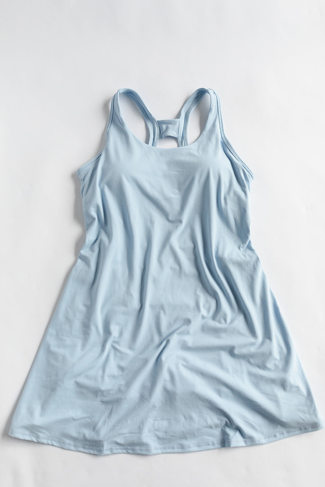 Palmr Style Ace Blue Romper Dress with Pockets Light Blue Athleisure Dress with Shorts Resort Wear Self-Care T1D