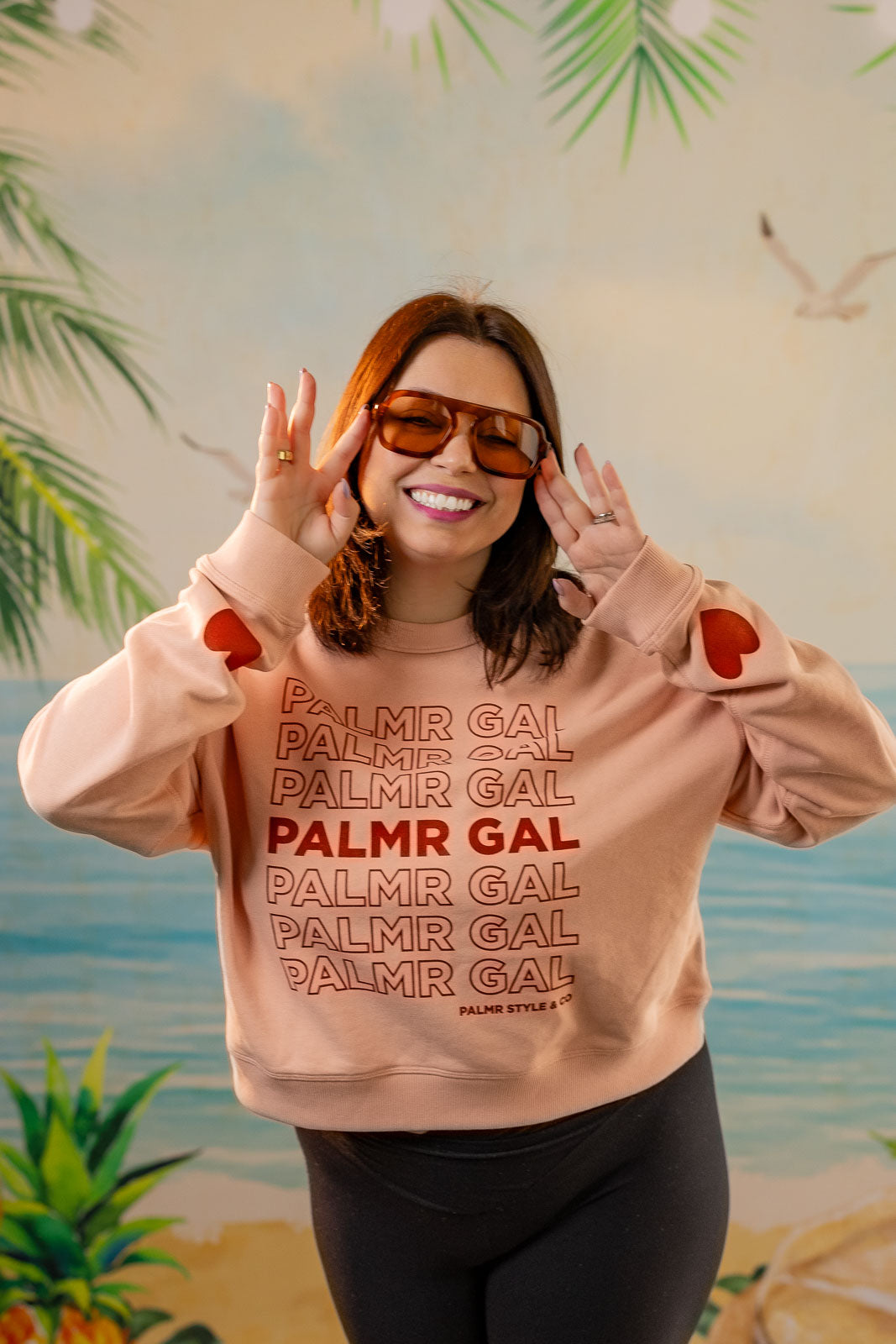 Palmr Style Womens PalmrGal Pink Sweatshirt valentine day Selfcare