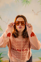 Palmr Style Womens PalmrGal Pink Sweatshirt valentine day Selfcare