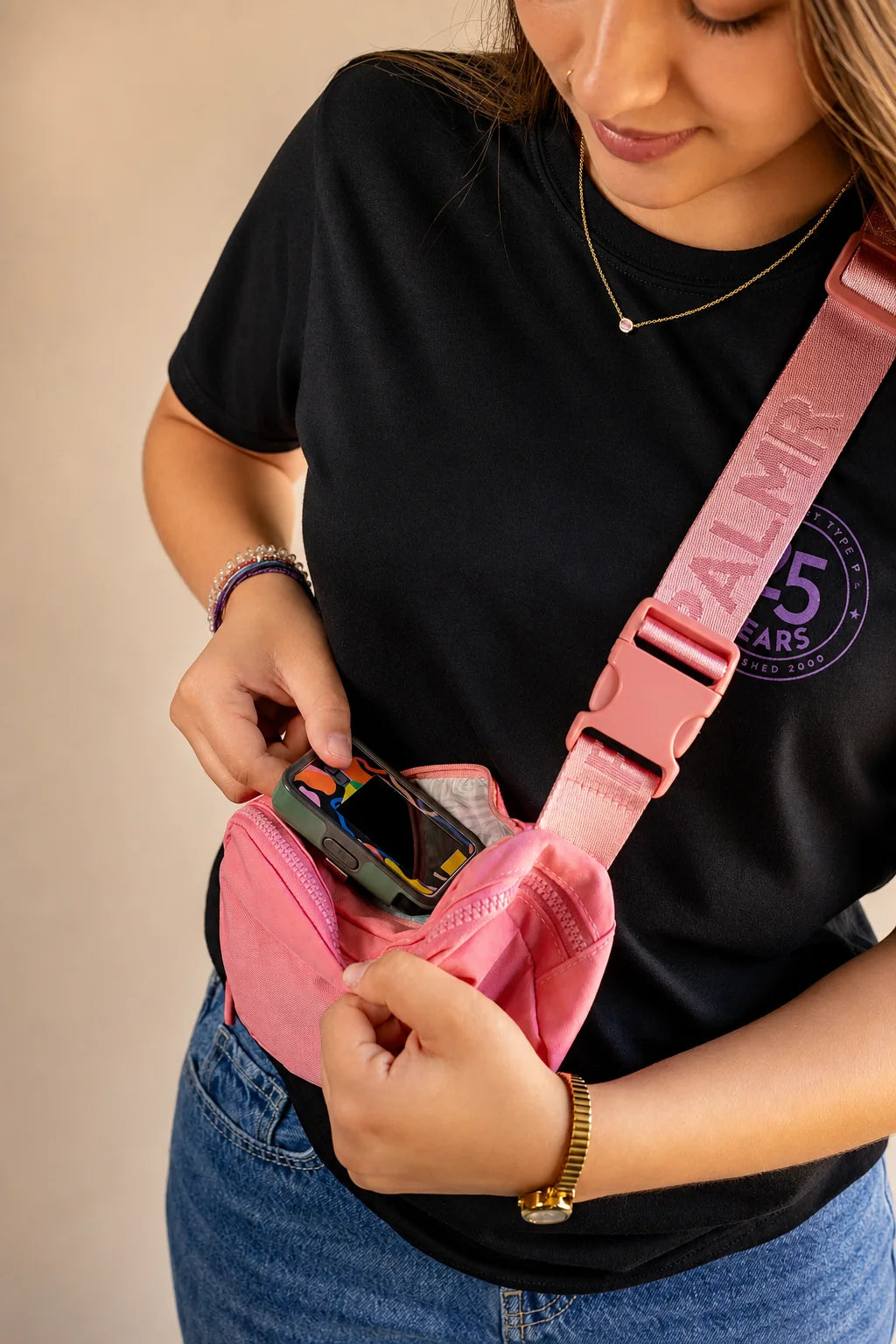 The Resilient Belt Bag | Diabetes Bag (Pink) — view 6 | Palmr Style