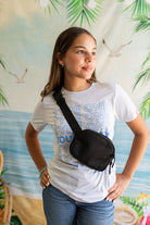 Palmr Style Unisex Touched By Type One White Tee Supporting T1D Soft Short Sleeve Palm Tree Resort wear Self-Care