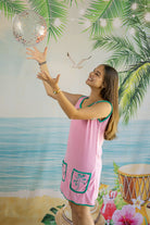 Palmr Style Womens pocketful palms pink Palm Tree coverup Resort Wear Selfcare T1D pump pocket