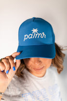Palmr Style T1D Blue Trucker Hat Resort Wear Self-Care Type 1 Diabetes