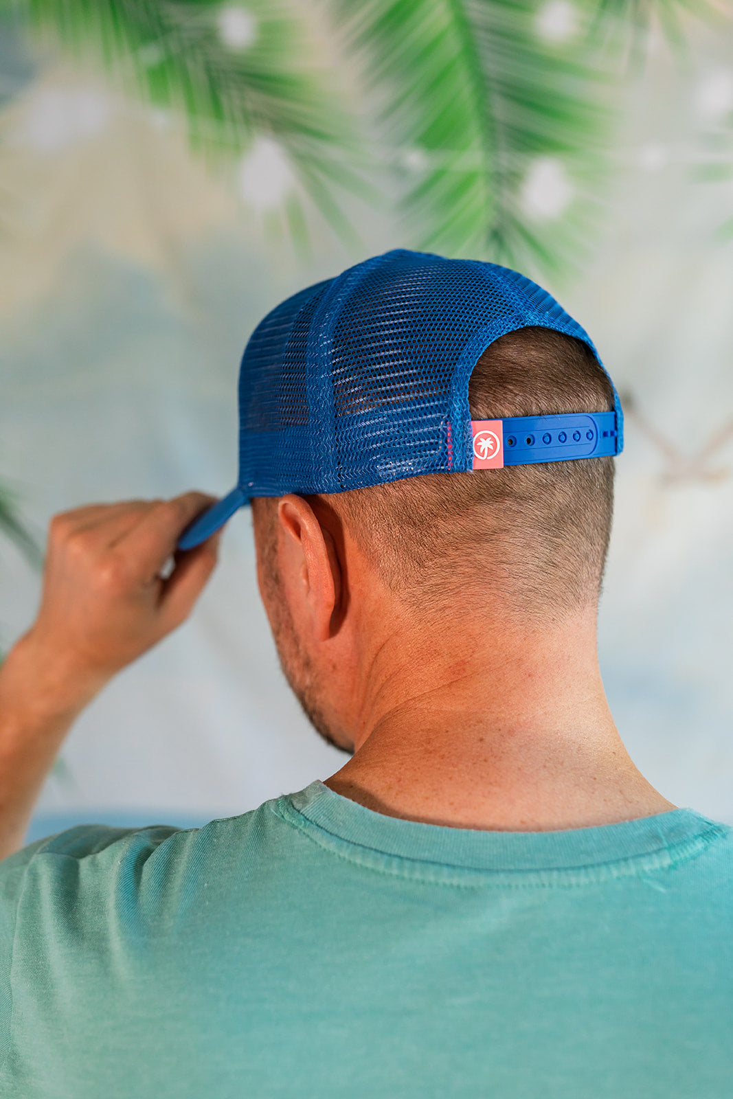 Palmr Style T1D Blue Trucker Hat Resort Wear Self-Care Type 1 Diabetes